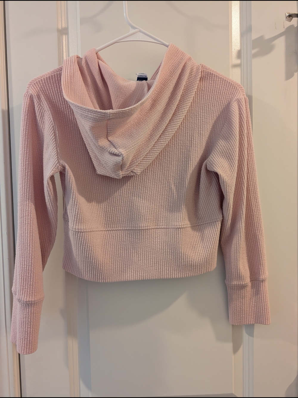 Pink Ribbed Zip Hoodie Jacket - Picture 2 of 2